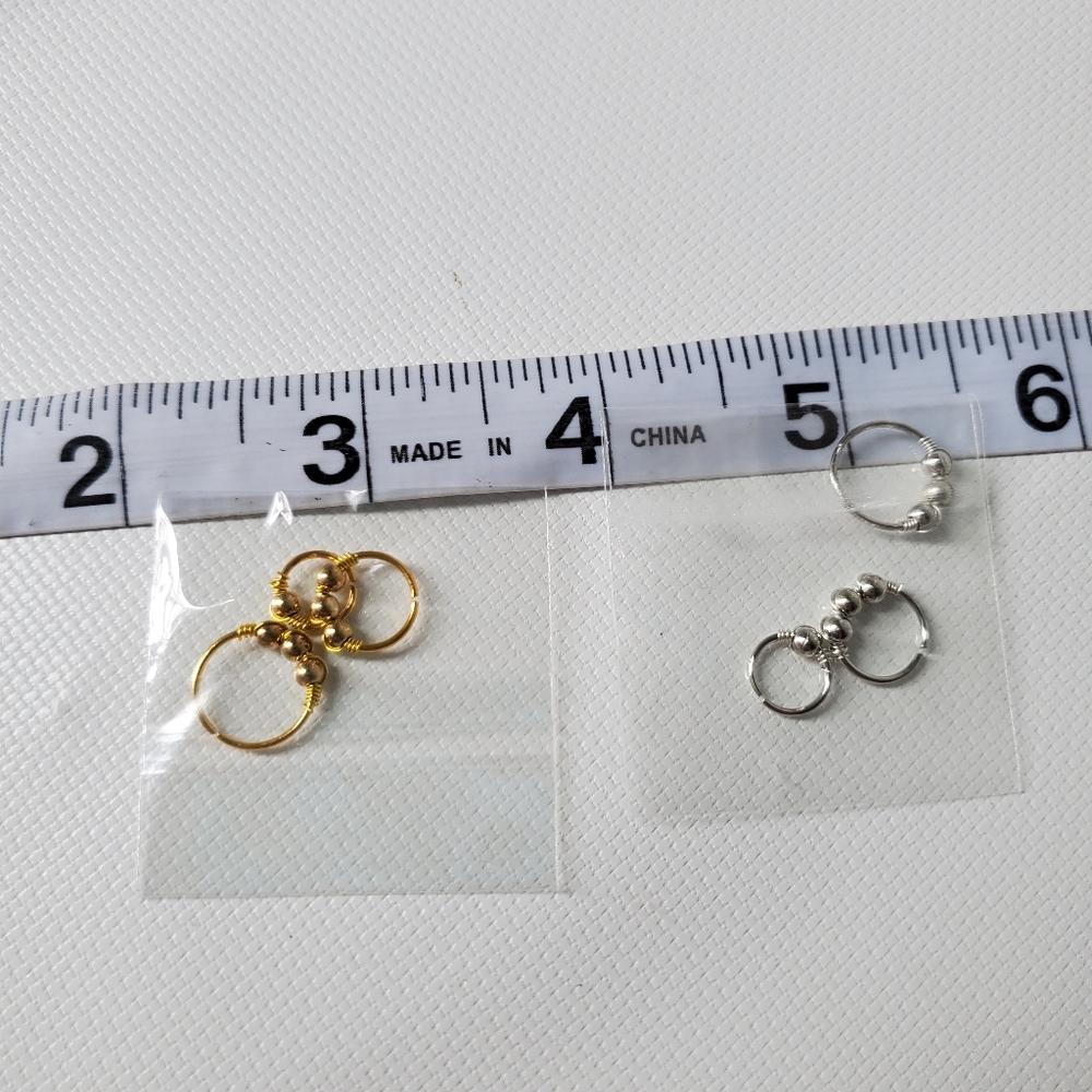 3 Piece Set Ear Cartilage Nose Ring Beads - Picture 7 of 7